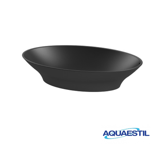 Slika UMIVAONIK NADGRADNI AQUAESTIL 62x41x13 TITAN OVAL CRNI SJAJ