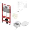Slika SET TECEbase 4/1 - MODUL+ VODOKOTL. + WC ŠKOLJKA + TIPKA BIJELA PVC