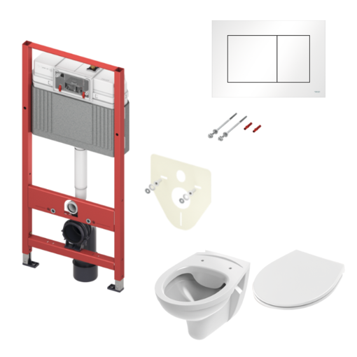 Slika SET TECEbase 4/1 - MODUL+ VODOKOTL. + WC ŠKOLJKA + TIPKA BIJELA PVC