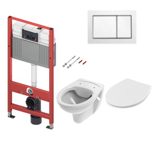 Slika SET TECEbase 4/1 - MODUL+ VODOKOTL. + WC ŠKOLJKA + TIPKA BIJELA BASE
