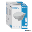Slika WC ŠKOLJKA GEBERIT SELNOVA RIMFREE + WC DASKA (53x35cm)