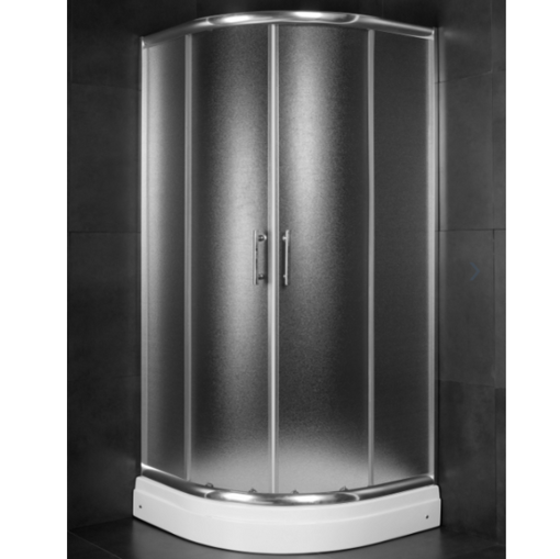 Slika TUŠ KABINA MINOTTI 80x80x185 POLUKRUŽNA SILVER/MUTNO