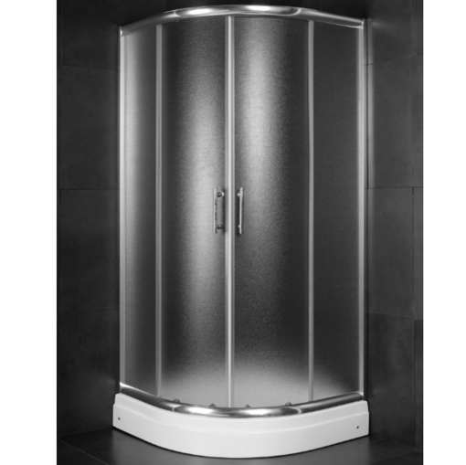 Slika TUŠ KABINA MINOTTI 90x90x185 POLUKRUŽNA SILVER/MUTNO
