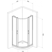 Slika TUŠ KABINA MINOTTI 90x90x185 POLUKRUŽNA SILVER/MUTNO