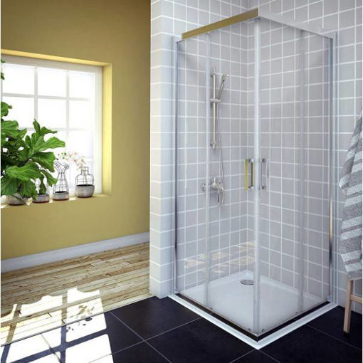Slika TUŠ KABINA SAVANA 90x90x200 KVADRATNA SILVER/PROZIRNO