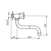 Slika SLAVINA ZIDNA ROSAN PICOLO 1/2" DONJI IZLJEV 140 MM HLADNA VODA