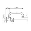 Slika SLAVINA ZIDNA ROSAN 1/2" GORNJI IZLJEV 200 mm HLADNA VODA