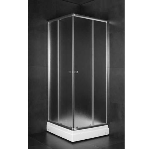 Slika TUŠ KABINA MINOTTI 80x80x185 KVADRATNA SILVER/ MUTNO