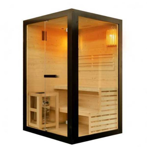 Slika SAUNA PANORAMA BLACK FINSKA 130 x 120 x 200 cm - 2 OSOBE