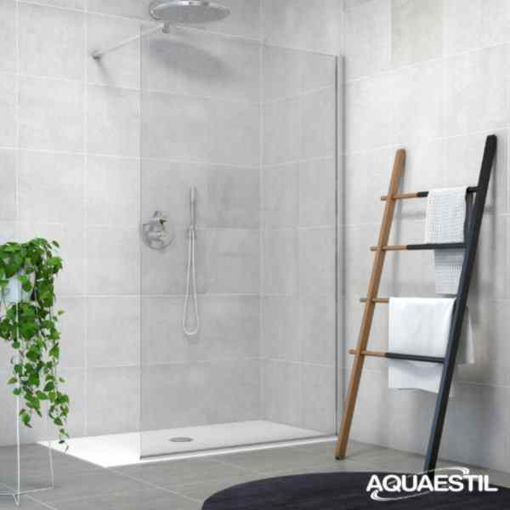Slika TUŠ STIJENA ZENITH WALL 180 SILVER/PROZIRNO