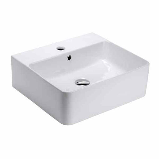 Slika UMIVAONIK NADGRADNI MINOTTI 460x420x160 PRAVOKUTNI BIJELI SA RUPOM ZA MIJEŠALICU