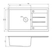 Slika SUDOPER METALAC ATOS 86 x 50 x 21.5cm xGranit CRNA fi90