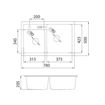Slika SUDOPER METALAC QUADRO PLUS 2D 78 x 50 x 19cm xGranit CRNI fi90