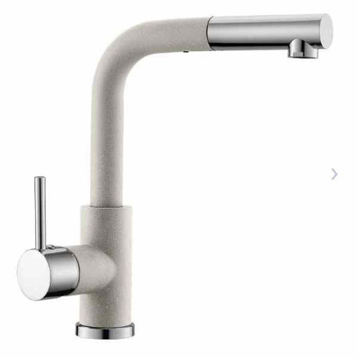 Slika MIJEŠALICA ZA SUDOPER METALAC LUX GRANIT BEŽ SA IZVLAČNIM TUŠEM