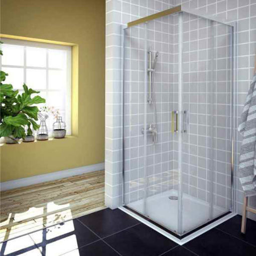 Slika TUŠ KABINA SAVANA 80x80x200 KVADRATNA SILVER/PROZIRNO