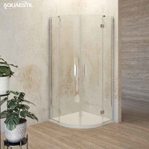 Slika TUŠ KABINA AURORA 80x80x200 POLUKRUŽNA SILVER/PROZIRNO