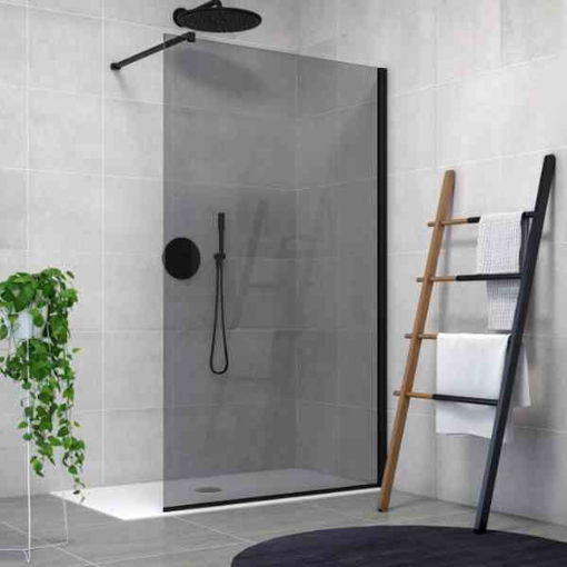 Slika TUŠ STIJENA ZENITH WALL 140 CRNI/SIVO
