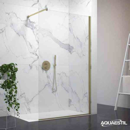 Slika TUŠ STIJENA ZENITH WALL 90 ZLATNI/PROZIRNO