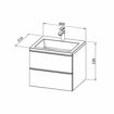Slika BAZA S UMIVAONIKOM GRANDE 60x51x53 - kamen siva, crne ručke