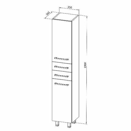 Slika KOLONA ASTRA 35x30x190 - bijela sjaj, L , akril