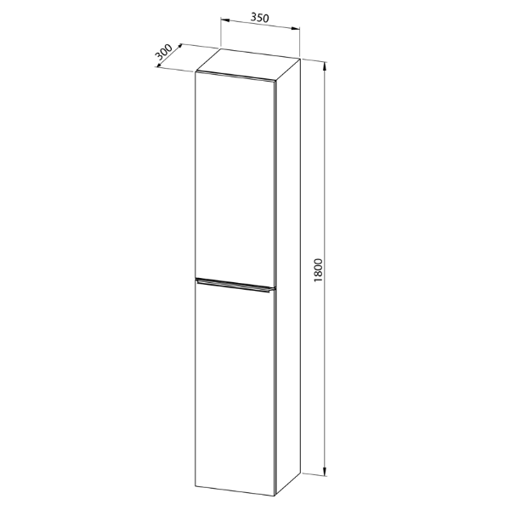 Slika KOLONA GRANDE 35x30x180 - bijela sjaj, srebrne ručke