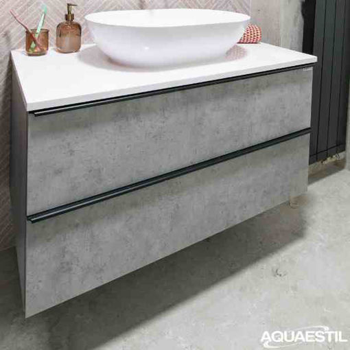 Slika BAZA GRANDE TOP 100x51,5x52 - Chicago beton, crne ručke