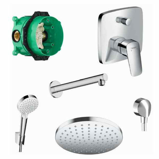 Slika PODŽBUKNI SET HANSGROHE LOGIS KROM (RUŽA FI 200mm)