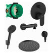 Slika PODŽBUKNI SET HANSGROHE VERNIS CRNI MAT (RUŽA FI 200mm)