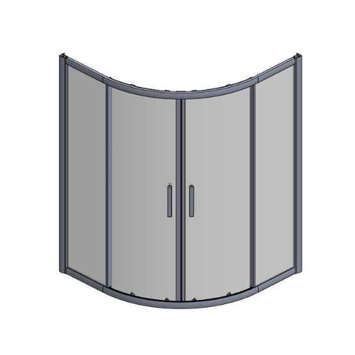 Slika TUŠ KABINA LAGUNA 90x90x155 POLUKRUŽNA ZA ČIKOLU SILVER/RELJEF