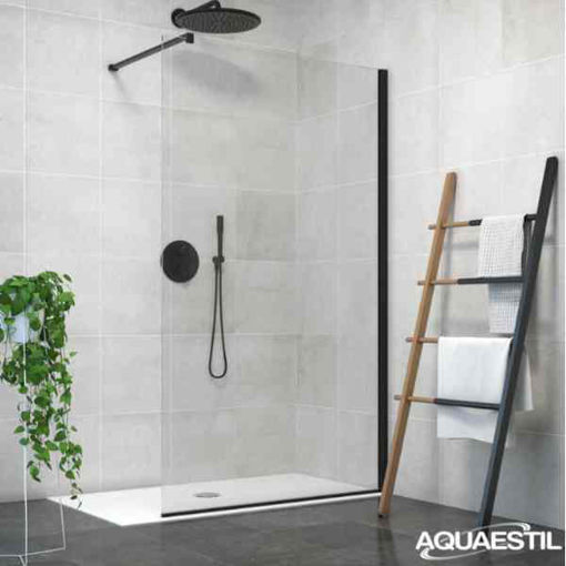 Slika TUŠ STIJENA ZENITH WALL 200 CRNI/PROZIRNO