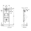 Slika MODUL GEBERIT DUOFIX ZA PISOAR UN - 112-130cm sa uređajem za aktiviranje ispiranja pisoara Basic UWLA