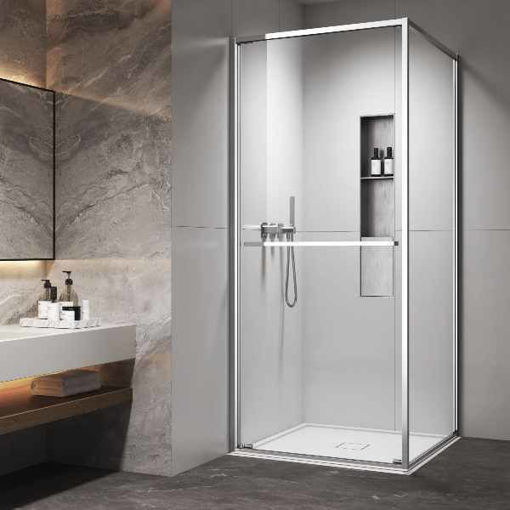 Slika TUŠ KABINA COPEN ATLAS PRO 1V 90x90x200cm SILVER/PROZIRNO