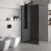 Slika TUŠ STIJENA COPEN MONTE DARK 90x200 CRNI MAT/SIVO