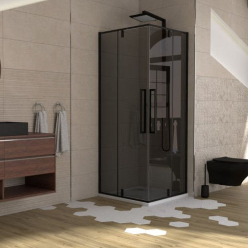 Slika TUŠ KABINA COPEN ABSOLUT BLACK 80x80x200 CRNI/SIVO