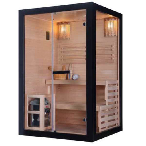 Slika SAUNA FINSKA PANORAMA BLACK - 130 x 120 x 200 cm - 2 OSOBE