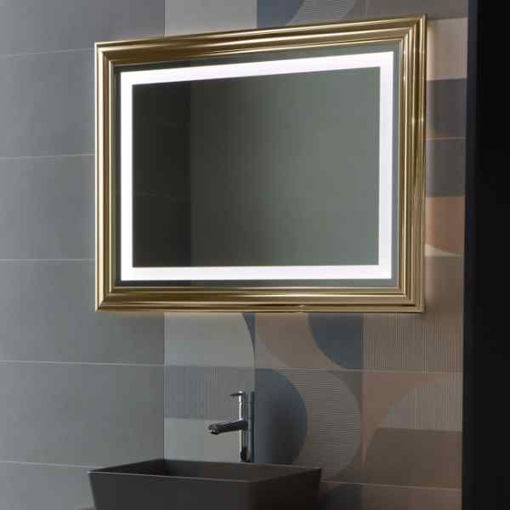 Slika OGLEDALO COPEN 100x76 LED SA ZLATNIM OKVIROM