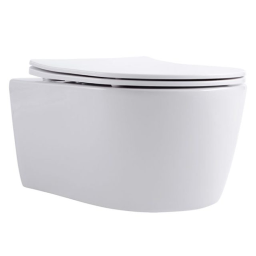 Slika WC ŠKOLJKA MB ROUND (52,5x37x34cm) RIMLESS + DASKA softclose