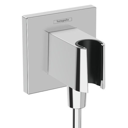 Slika PRIKLJUČAK ZA VODU FIXFIT S HANSGROHE S DRŽAČEM TUŠA KVADRATNI KROM