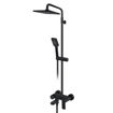 Slika USPONSKI TUŠ ROSAN S2 BLACK SA MIJEŠALICOM I IZLJEVOM UWLA 6 L/MIN (RUŽA 220x220mm)