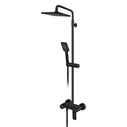 Slika USPONSKI TUŠ ROSAN S2 BLACK SA MIJEŠALICOM UWLA 8 L/MIN (RUŽA 210x210mm)