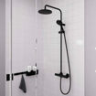 Slika USPONSKI TUŠ HANSGROHE VERNIS BLEND CRNI SA TERMOSTATSKOM MIJEŠALICOM (RUŽA FI 205mm)