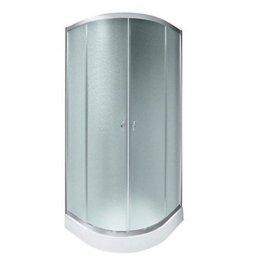 Slika TUŠ KABINA MEDITERAN 90X90X185 POLUKRUŽNA SILVER/MUTNO