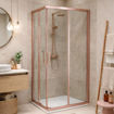 Slika TUŠ KABINA COPEN ATLAS PRO 80x80x195 KVADRATNA ROSE GOLD/PROZIRNO
