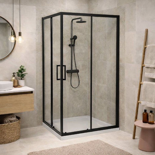 Slika TUŠ KABINA COPEN ATLAS PRO 90x90x195 CRNI MAT/PROZIRNO