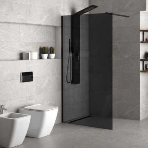 Slika TUŠ STIJENA COPEN MONTE DARK 80x200 CRNI MAT/SIVO