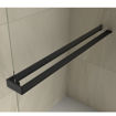 Slika TUŠ STIJENA COPEN MONTE SUPERIORE 100 x 200 CRNI MAT/PROZIRNO SA DRŽAČEM RUČNIKA 8MM