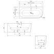 Slika KADA METAURO FREE CORNER 160x75cm SLOT BIJELA SJAJ DESNA
