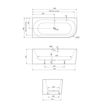 Slika KADA METAURO FREE CORNER 180x80cm SLOT BIJELA SJAJ DESNA