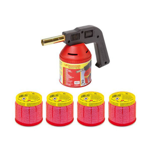 Slika LEMILICA ROTHENBERGER PIEZO ROFLAME SET  - LEMILICA ROFLAME  + 4 KOM C200 KARTUŠA