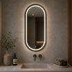 Slika OGLEDALO COPEN 50x90 ALU GUN METAL OKVIR LED